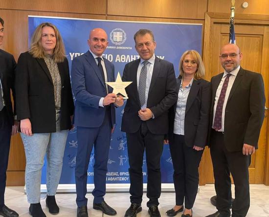 Ύψιστη διάκριση για την Ελλάδα και το Υπουργείο Αθλητισμού, μέσω της παγκόσμιας βράβευσης του Εθνικού Οργανισμού Καταπολέμησης Ντόπινγκ